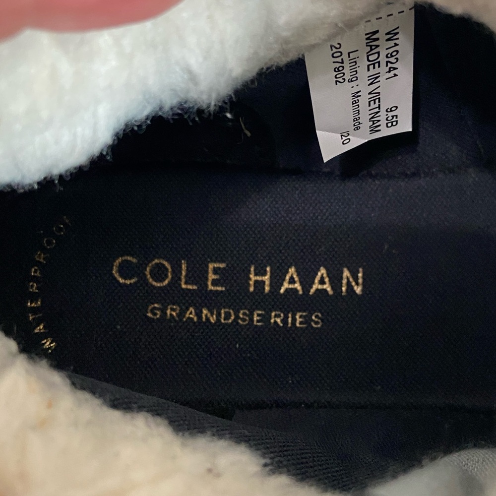Cole Haan GrandPro Rally Black White Faux Fur-Lined Sneakers Waterproof 9.5 - Picture 9 of 12